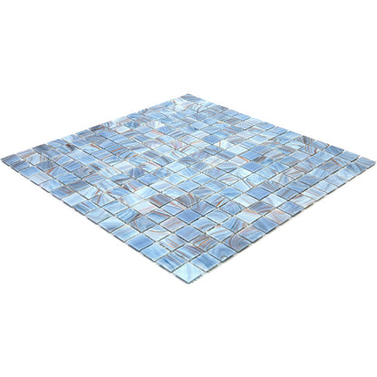 Manatee Blue 12x12 Glossy Uniform Square Glass Mosaic Tile (20 pack, 20 sq ft/case) - Sample