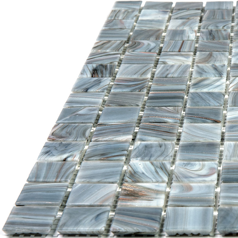 Templeton Gray 12x12 Glossy Uniform Square Glass Mosaic Tile (20 pack, 20 sq ft/case) - Sample