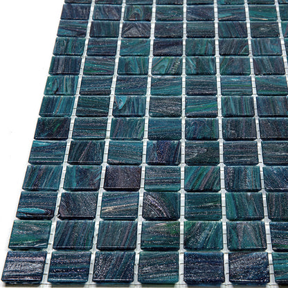 Pine Green 12x12 Glossy Uniform Square Glass Mosaic Tile (20 pack, 20 sq ft/case)