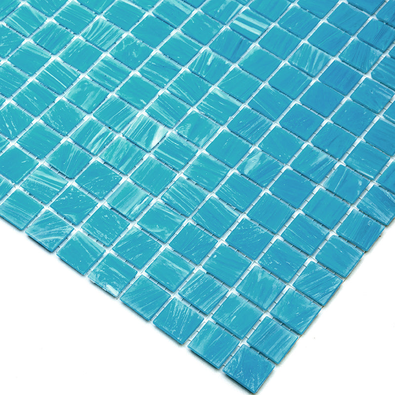 Sky Blue 12x12 Glossy Square Glass Mosaic Tile (20 pack, 20 sq ft/case) - Sample