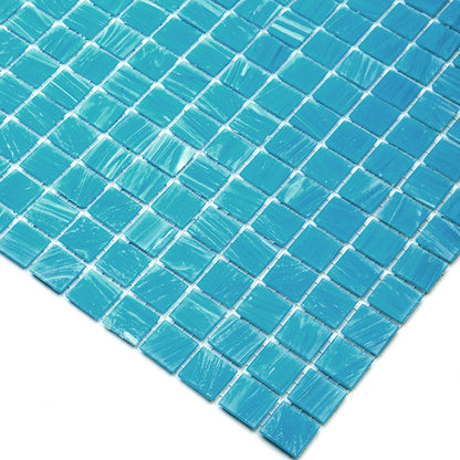 Sky Blue 12x12 Glossy Square Glass Mosaic Tile (20 pack, 20 sq ft/case) - Sample