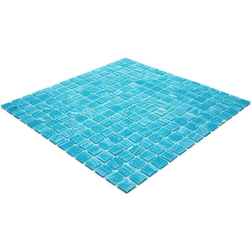 Sky Blue 12x12 Glossy Square Glass Mosaic Tile (20 pack, 20 sq ft/case) - Sample