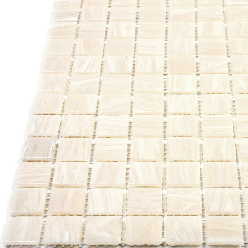 Nude Beige 12x12 Glossy Uniform Square Glass Mosaic Tile (20 pack, 20 sq ft/case)