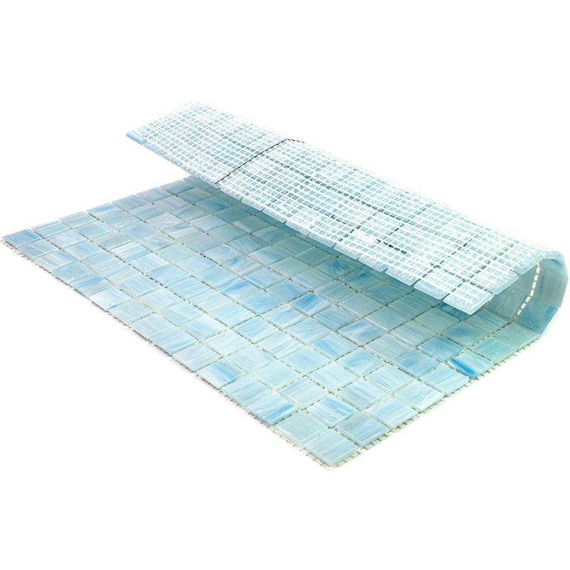 Columbia Blue 12x12 Glossy Uniform Square Glass Mosaic Tile (20 pack, 20 sq ft/case)