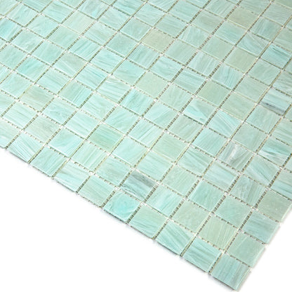 Light Pistachio Green 12x12 Glossy Uniform Square Glass Mosaic Tile (20 pack, 20 sq ft/case)