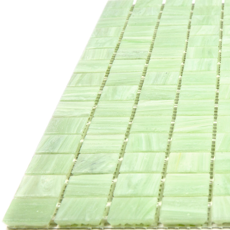 Tea Green 12x12 Glossy Uniform Square Glass Mosaic Tile (20 pack, 20 sq ft/case) - Sample