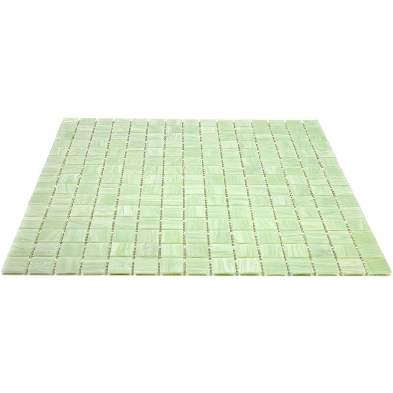 Tea Green 12x12 Glossy Uniform Square Glass Mosaic Tile (20 pack, 20 sq ft/case) - Sample