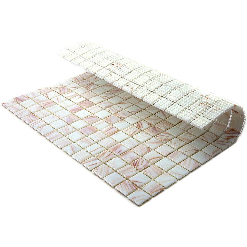 Coconut White 12x12 Glossy Uniform Square Glass Mosaic Tile (20 pack, 20 sq ft/case) - Sample
