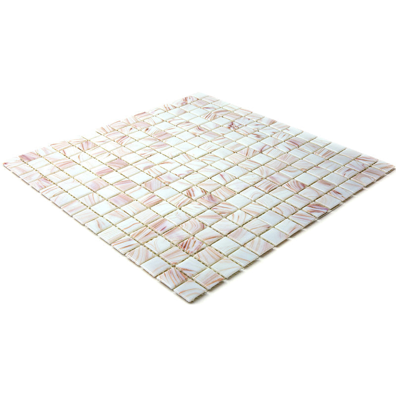 Coconut White 12x12 Glossy Uniform Square Glass Mosaic Tile (20 pack, 20 sq ft/case) - Sample