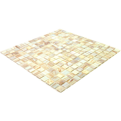 Beige 12x12 Glossy Uniform Square Glass Mosaic Tile (20 pack, 20 sq ft/case)