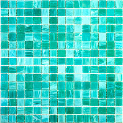 Cyan Blue 12x12 Glossy Uniform Square Glass Mosaic Tile (20 pack, 20 sq ft/case) - Sample