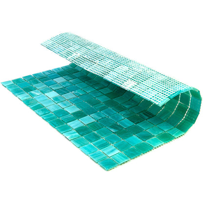 Cyan Blue 12x12 Glossy Uniform Square Glass Mosaic Tile (20 pack, 20 sq ft/case) - Sample