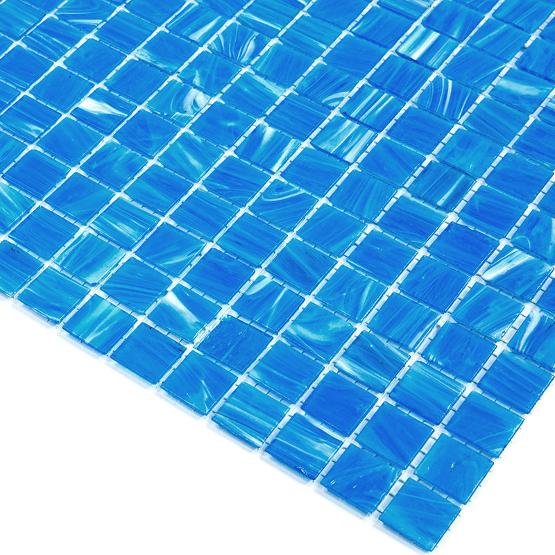 Dodger Blue 12x12 Glossy Uniform Square Glass Mosaic Tile (20 pack, 20 sq ft/case) - Sample