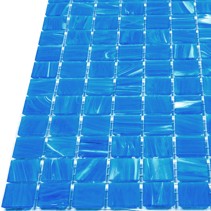 Dodger Blue 12x12 Glossy Uniform Square Glass Mosaic Tile (20 pack, 20 sq ft/case) - Sample