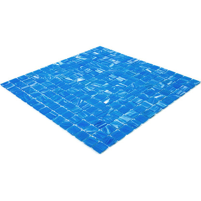 Dodger Blue 12x12 Glossy Uniform Square Glass Mosaic Tile (20 pack, 20 sq ft/case) - Sample