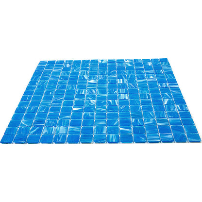 Dodger Blue 12x12 Glossy Uniform Square Glass Mosaic Tile (20 pack, 20 sq ft/case) - Sample