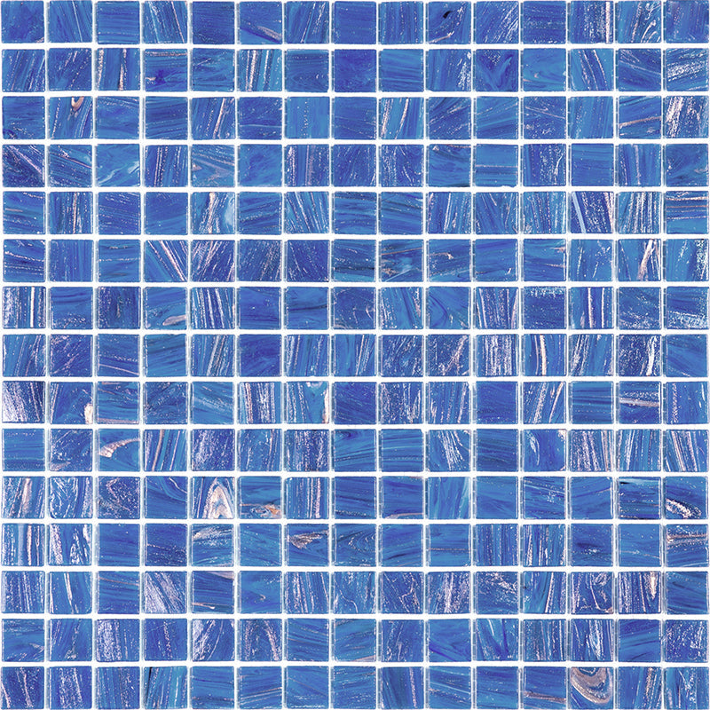 Azure Blue 12x12 Glossy Uniform Square Glass Mosaic Tile (20 pack, 20 sq ft/case)