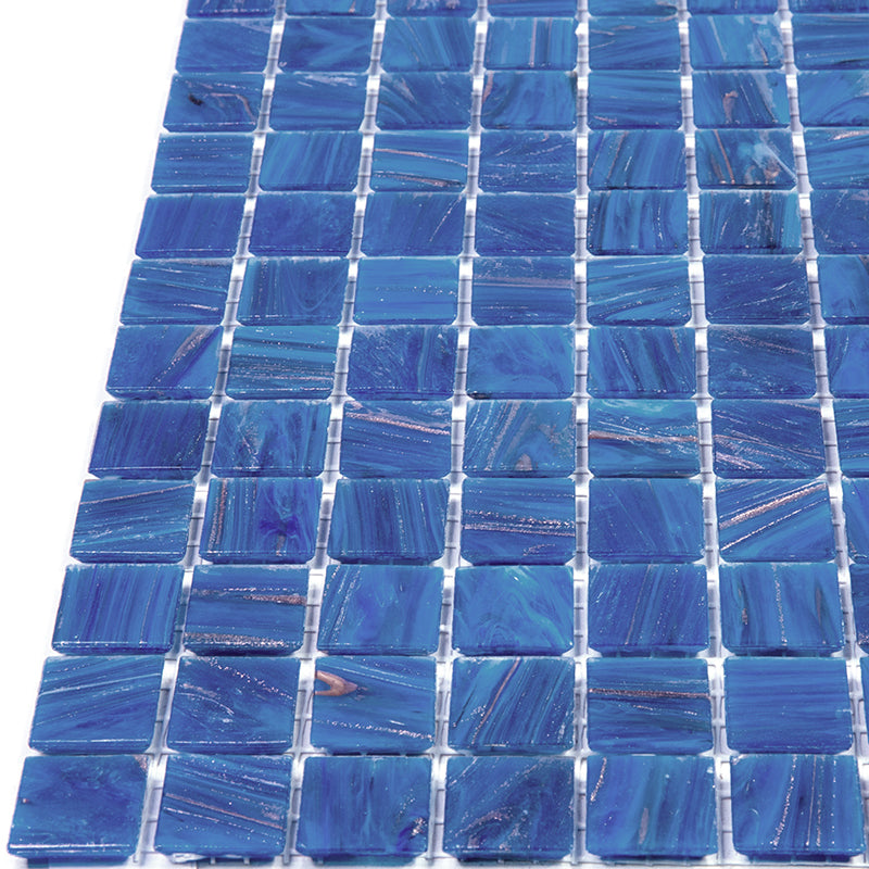 Azure Blue 12x12 Glossy Uniform Square Glass Mosaic Tile (20 pack, 20 sq ft/case)