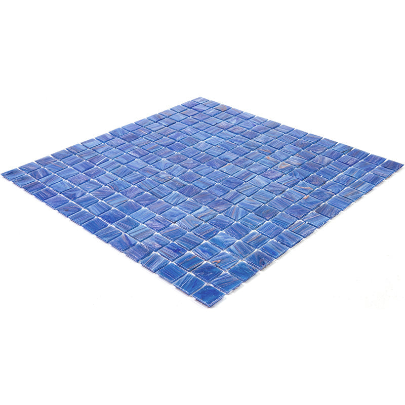 Azure Blue 12x12 Glossy Uniform Square Glass Mosaic Tile (20 pack, 20 sq ft/case) - Sample