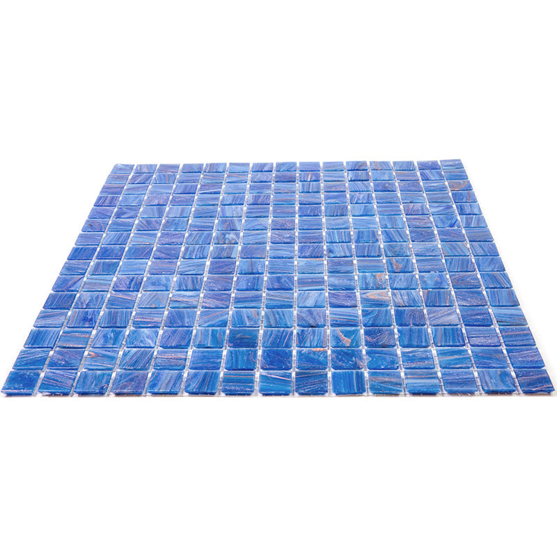 Azure Blue 12x12 Glossy Uniform Square Glass Mosaic Tile (20 pack, 20 sq ft/case) - Sample