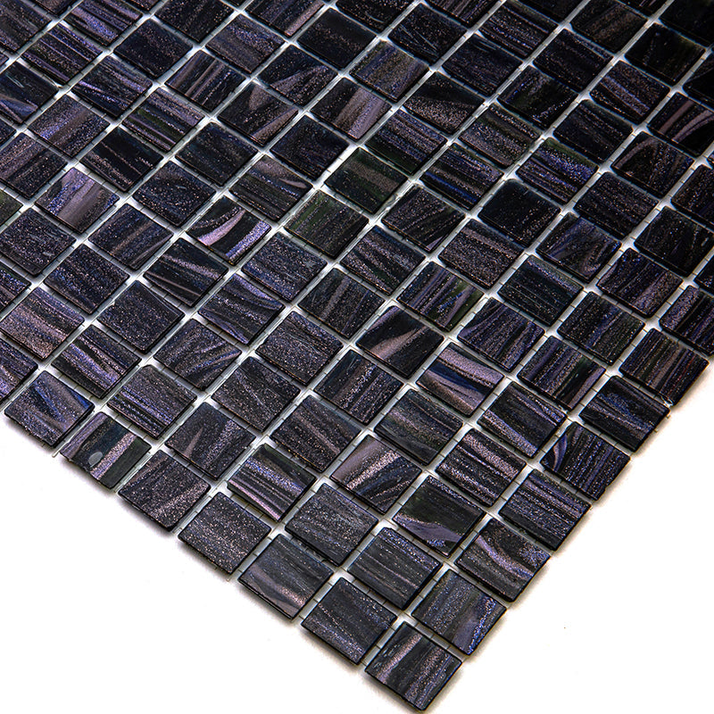 Oil Black 12x12 Glossy Uniform Square Glass Mosaic Tile (20 pack, 20 sq ft/case)