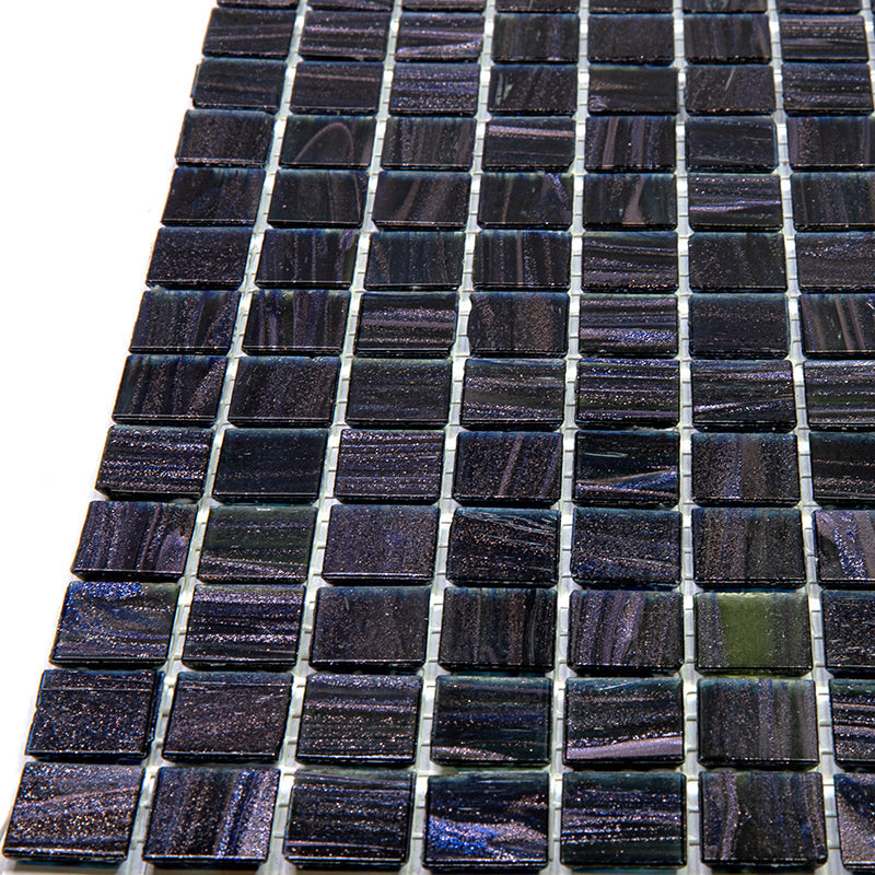 Oil Black 12x12 Glossy Uniform Square Glass Mosaic Tile (20 pack, 20 sq ft/case)