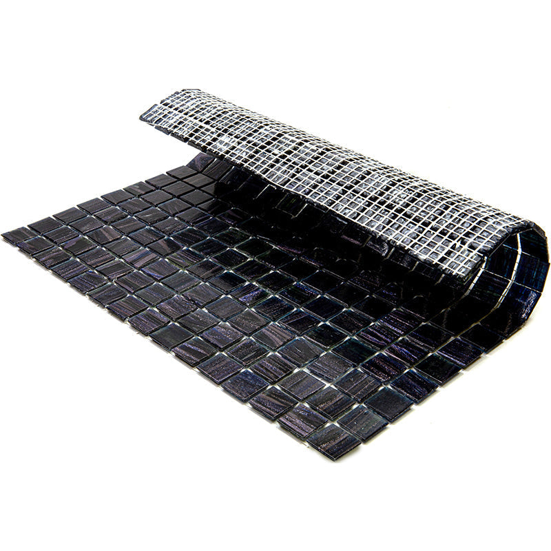 Oil Black 12x12 Glossy Uniform Square Glass Mosaic Tile (20 pack, 20 sq ft/case)