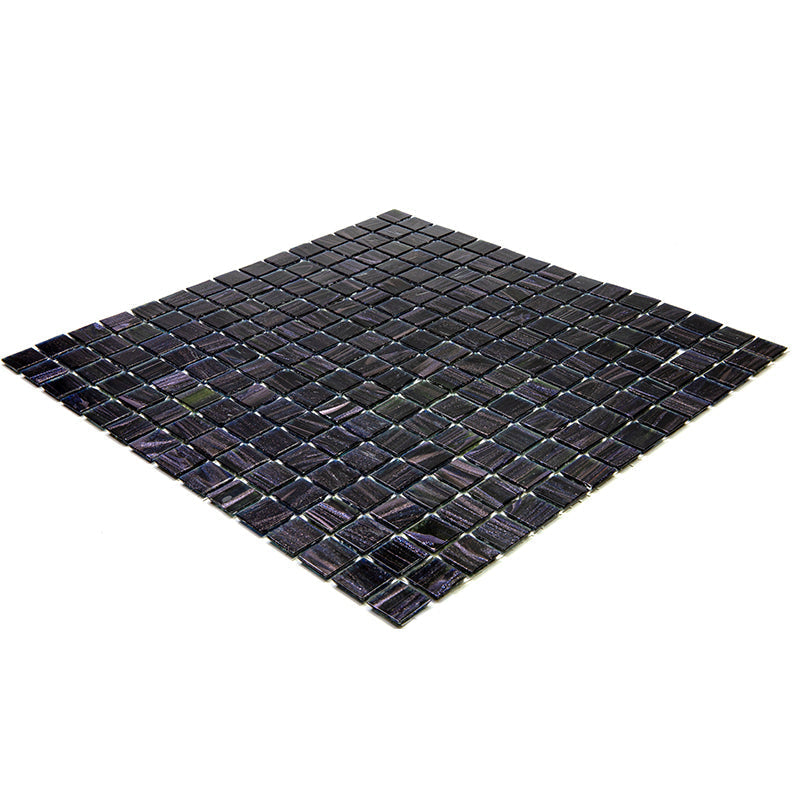 Oil Black 12x12 Glossy Uniform Square Glass Mosaic Tile (20 pack, 20 sq ft/case)