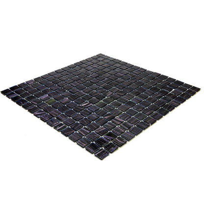 Oil Black 12x12 Glossy Uniform Square Glass Mosaic Tile (20 pack, 20 sq ft/case)
