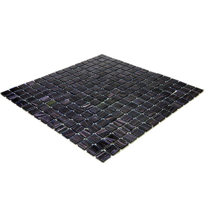 Oil Black 12x12 Glossy Uniform Square Glass Mosaic Tile (20 pack, 20 sq ft/case) - Sample