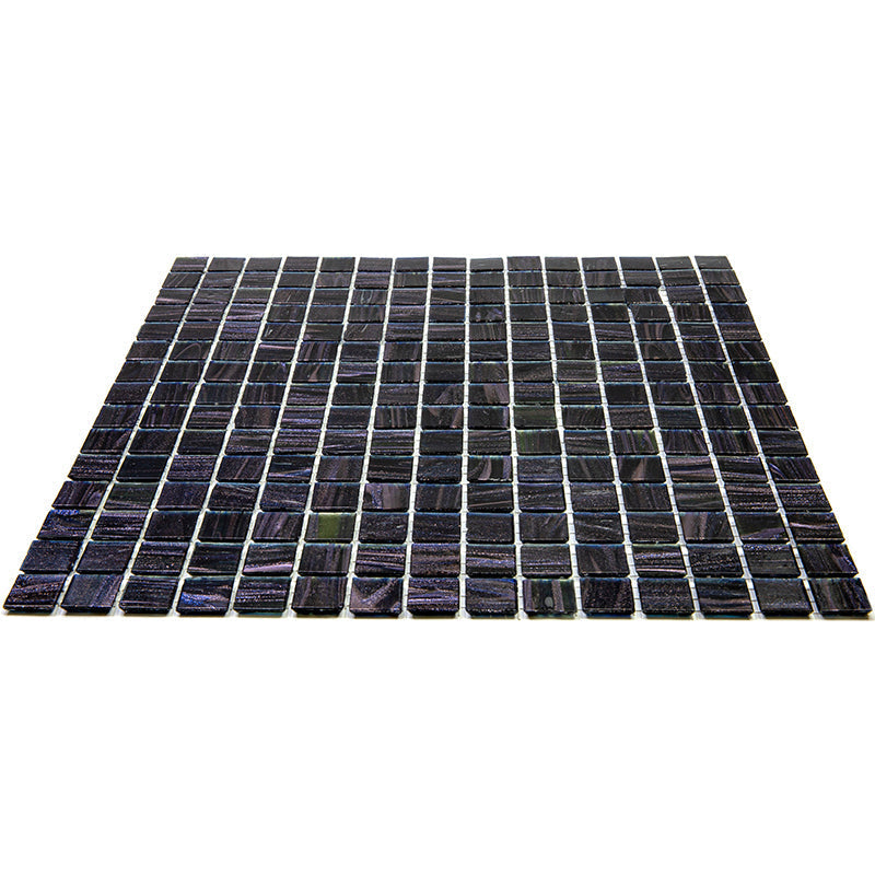Oil Black 12x12 Glossy Uniform Square Glass Mosaic Tile (20 pack, 20 sq ft/case)