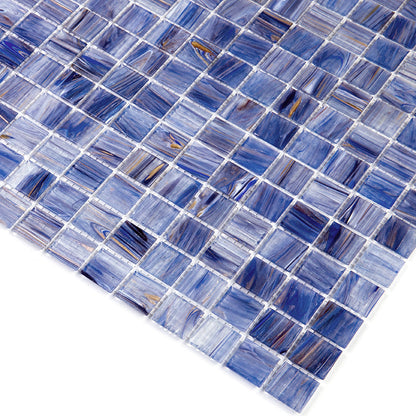Blue White 12x12 Glossy Uniform Square Glass Mosaic Tile (20 pack, 20 sq ft/case) - Sample