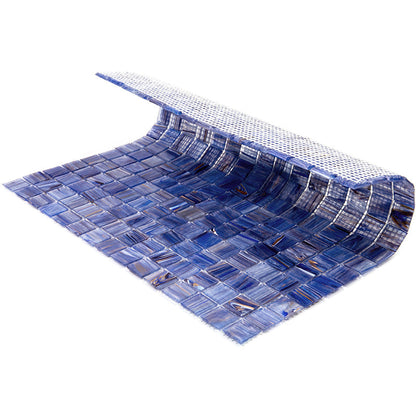 Blue White 12x12 Glossy Uniform Square Glass Mosaic Tile (20 pack, 20 sq ft/case) - Sample