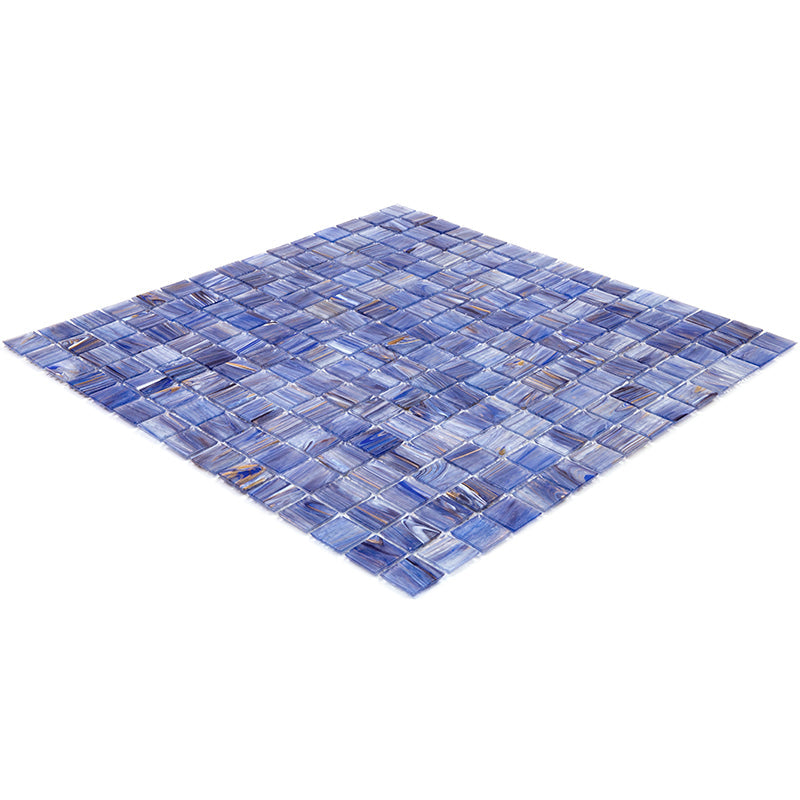 Blue White 12x12 Glossy Uniform Square Glass Mosaic Tile (20 pack, 20 sq ft/case) - Sample