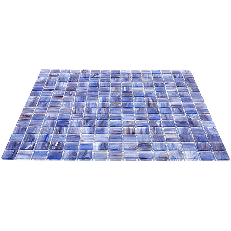 Blue White 12x12 Glossy Uniform Square Glass Mosaic Tile (20 pack, 20 sq ft/case) - Sample
