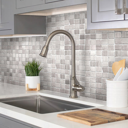 Wooden Grey 12x12 Matte Square Marble Mosaic Tile (5 pack, 5 sq ft/case)