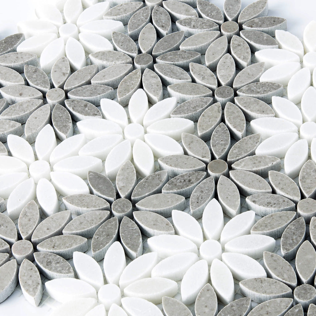 Eastern Brown White 11x12 Polished Multi-shaped Marble Mosaic Tile (5 pack, 4.46 sq ft/case)