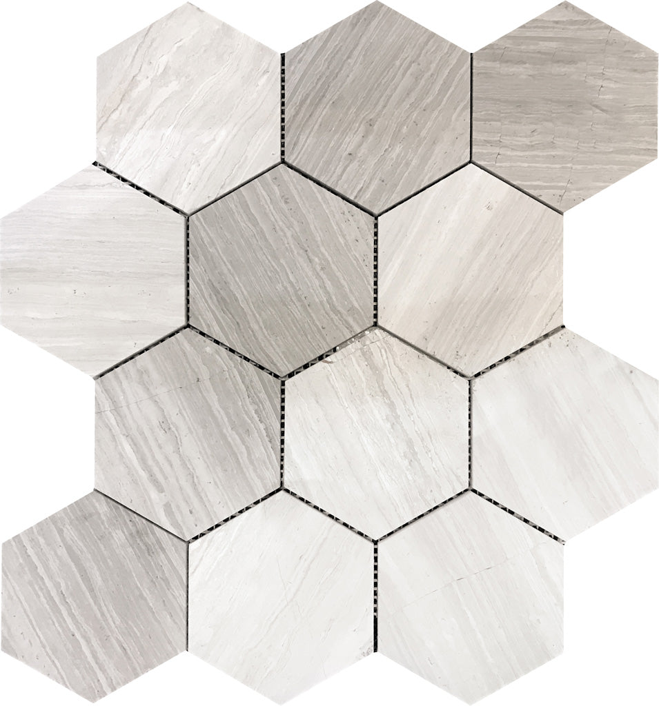 Beige 11x12 Polished Hexagon Marble Mosaic Tile (5 pack, 4.87 sq ft/case) - Sample