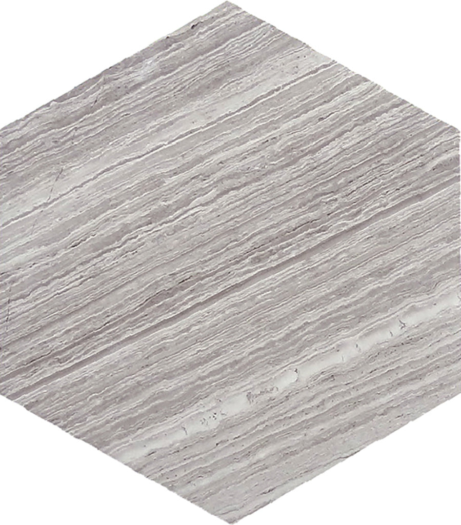 Wooden Grey 10x10 Honed Hexagon Marble Tile (5 pack, 2.95 sq ft/case)