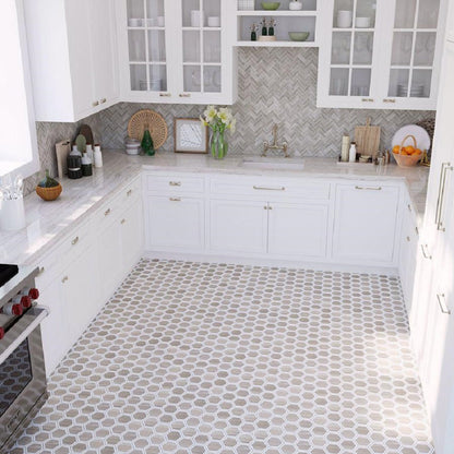 Wooden Grey 12x12 Polished Herringbone Marble Mosaic Tile (5 pack, 5.29 sq ft/case)
