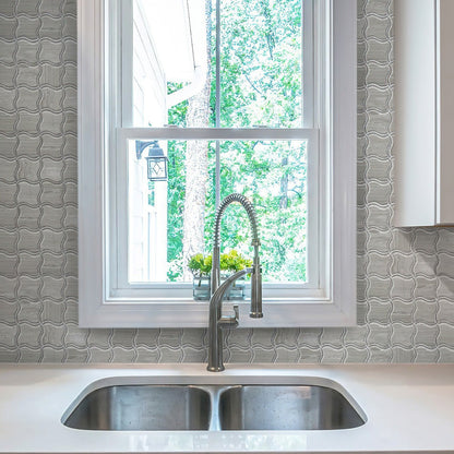 Gray Beige 8x11 Polished Multi-shaped Marble Mosaic Tile (5 pack, 3.19 sq ft/case) - Sample