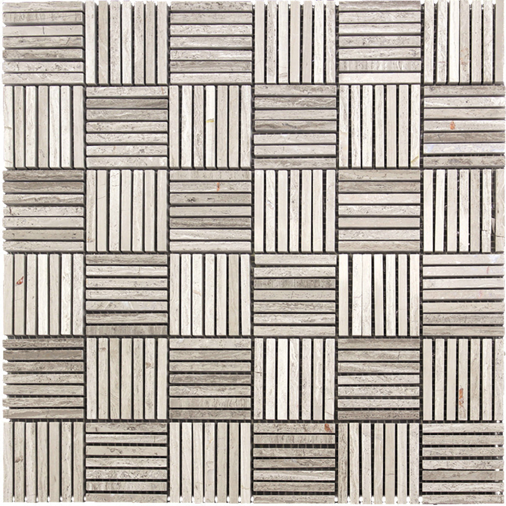 Beige 12x12 Polished Marble Stick Mosaic Tile (5 pack, 5 sq ft/case)