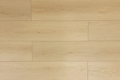 Sandy Beige Embossed Matte 9.25"x60" Waterproof Laminate Flooring 14mm - Evo