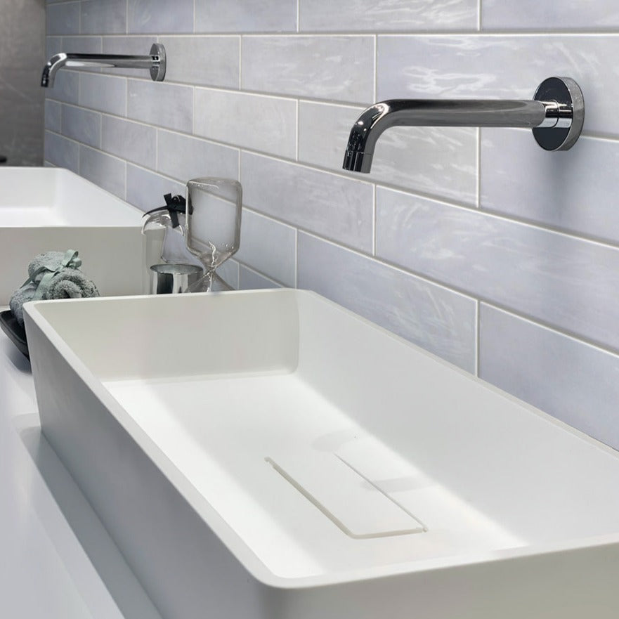 Lavanda Blue 2.58 in. x 8 in. Polished Ceramic Subway Tile (5.38 sq ft/case)