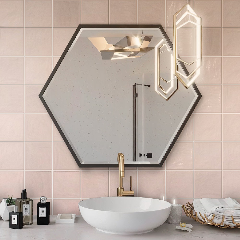 Soft Pink 5x5 Glossy Subway Ceramic Tile (57 pack, 10.76 sq ft/case)