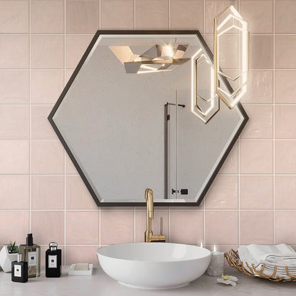 Soft Pink 5x5 Glossy Subway Ceramic Tile (57 pack, 10.76 sq ft/case) - Sample