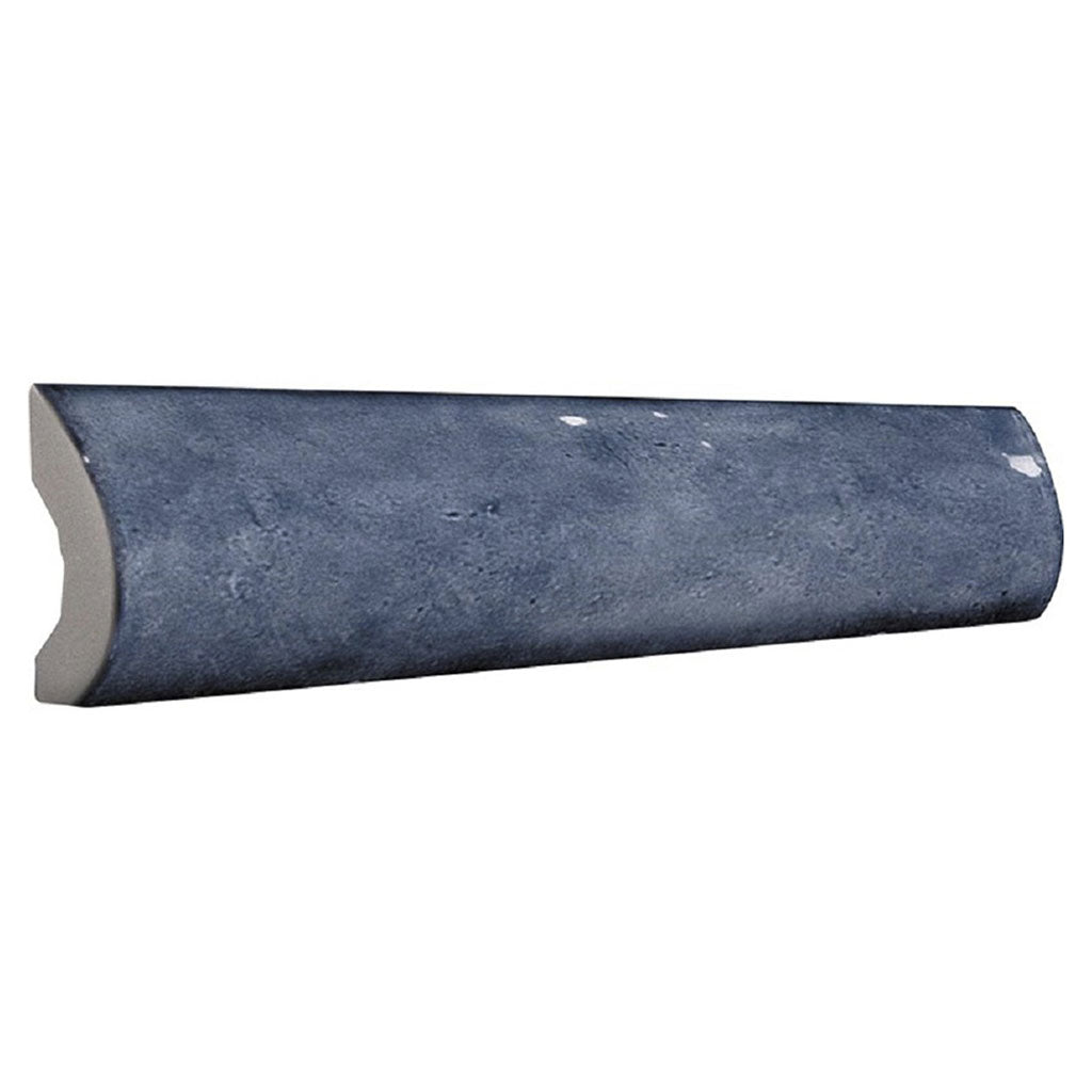 Blue 1x8 Glossy Ceramic Bullnose Tile Trim (10 pack, 0.556 sq ft/case)