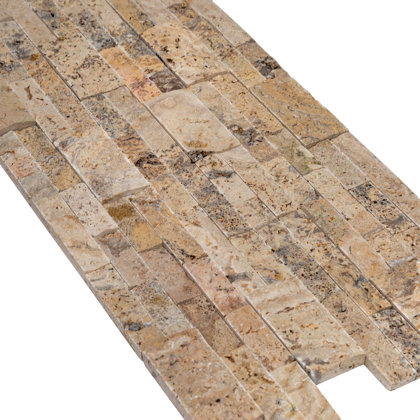 Scabos Ledger 3D Panel 6"x24" Split-face Natural Travertine Wall Tile