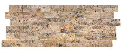 Scabos Ledger 3D Panel 6"x24" Split-face Natural Travertine Wall Tile