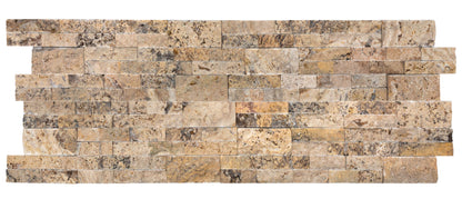 Scabos Ledger 3D Panel 6"x24" Split-face Natural Travertine Wall Tile